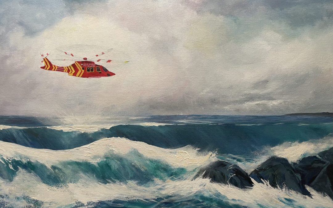 Air Ambulance painting in Mayfair